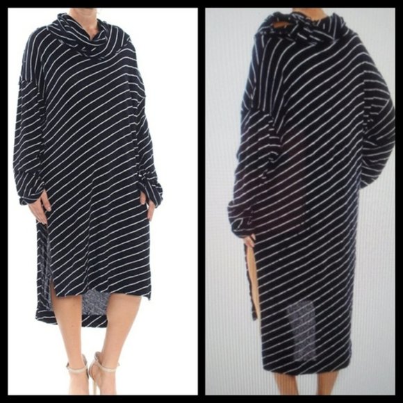 Free People Black and White Striped Tunic - Picture 1 of 2